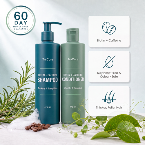 TryCure™ Biotin Caffeine Shampoo and Conditioner Set