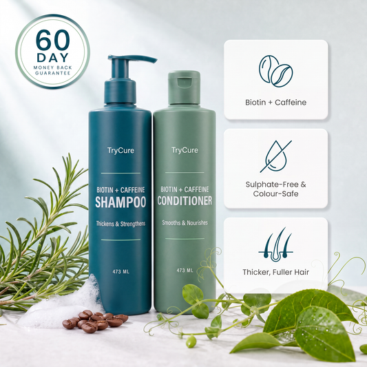 TryCure™ Biotin Caffeine Shampoo and Conditioner Set