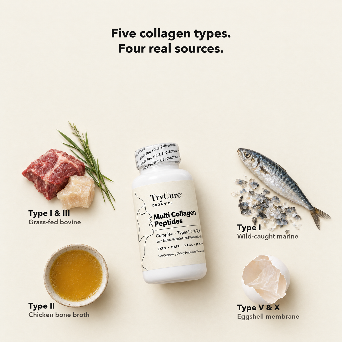 TryCure® Multi Collagen Complex 8:1 - Complete Beauty Collagen