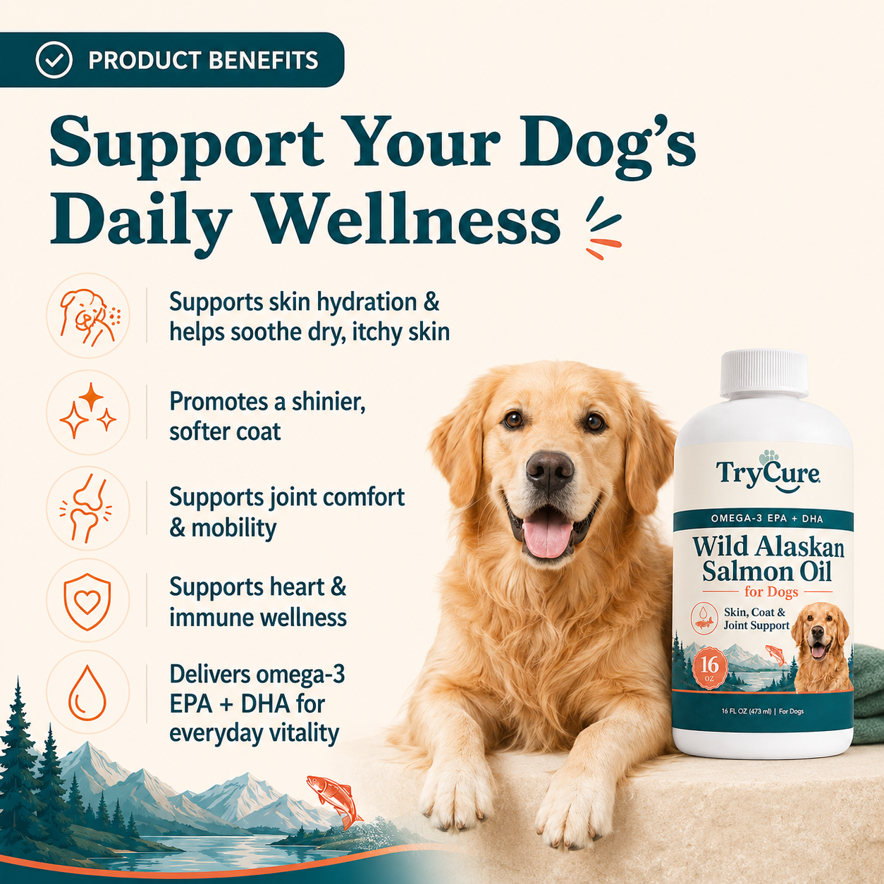Wild Alaskan Salmon Oil for Dogs