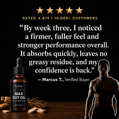 Original Max Out testimonial placeholder; bottle and testimonial replacement pending.