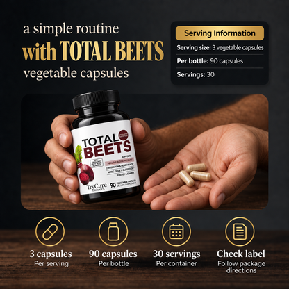 Total Beets capsule serving guide.