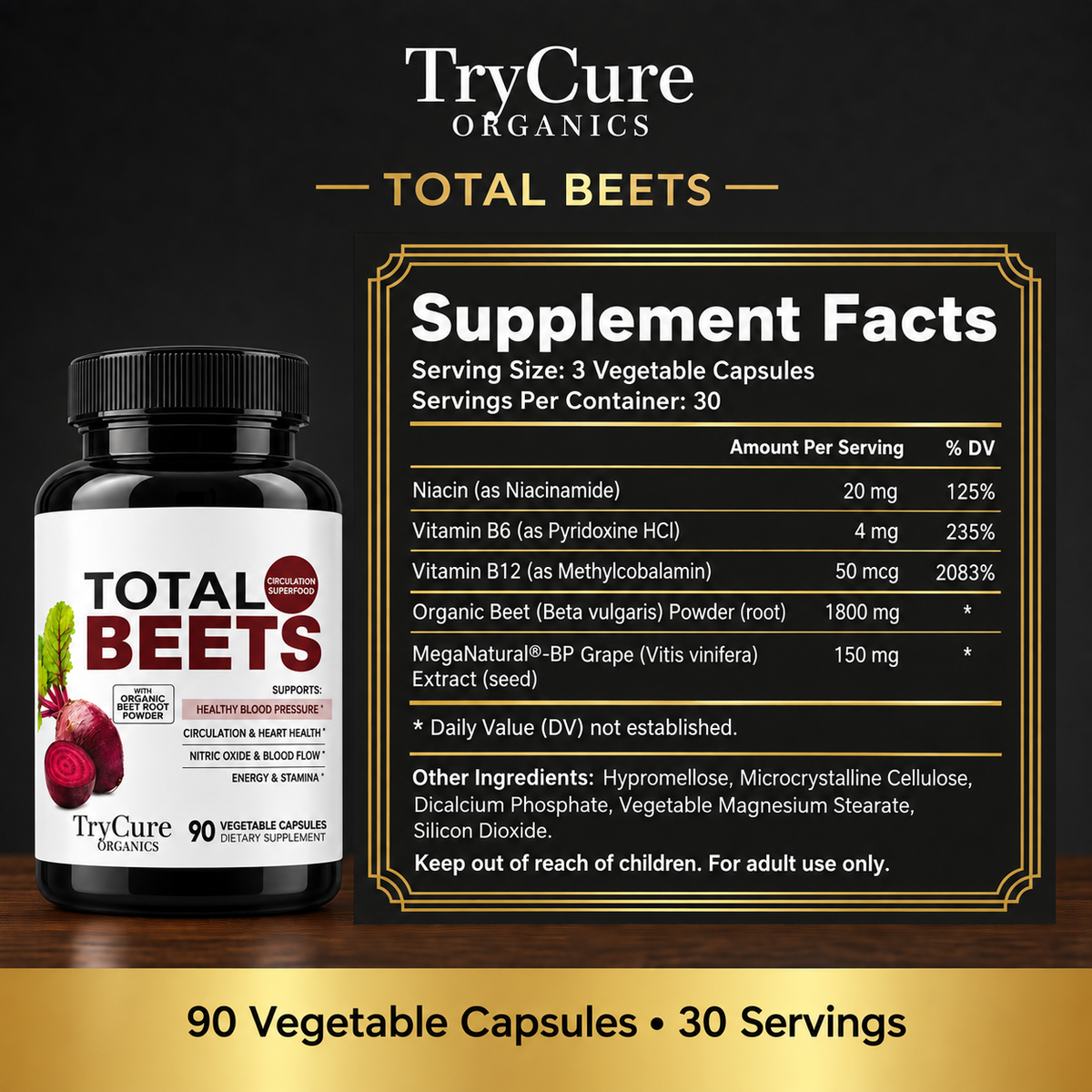 Total Beets Supplement Facts draft transcribed from packaging.