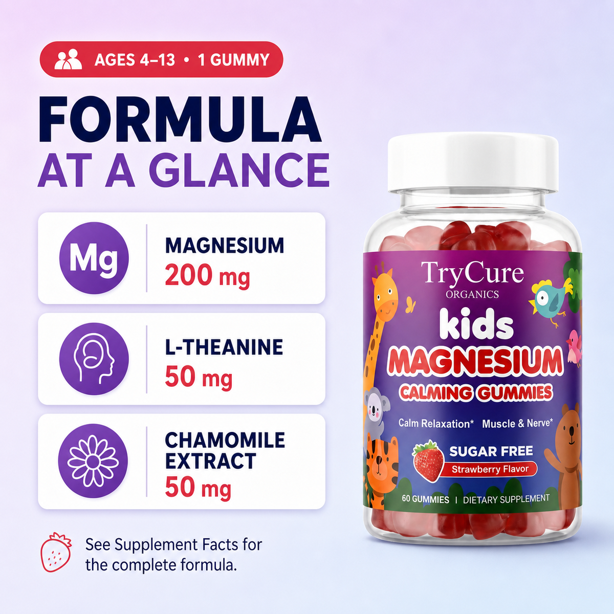 TryCure® Magnesium Calming Gummies For Kids