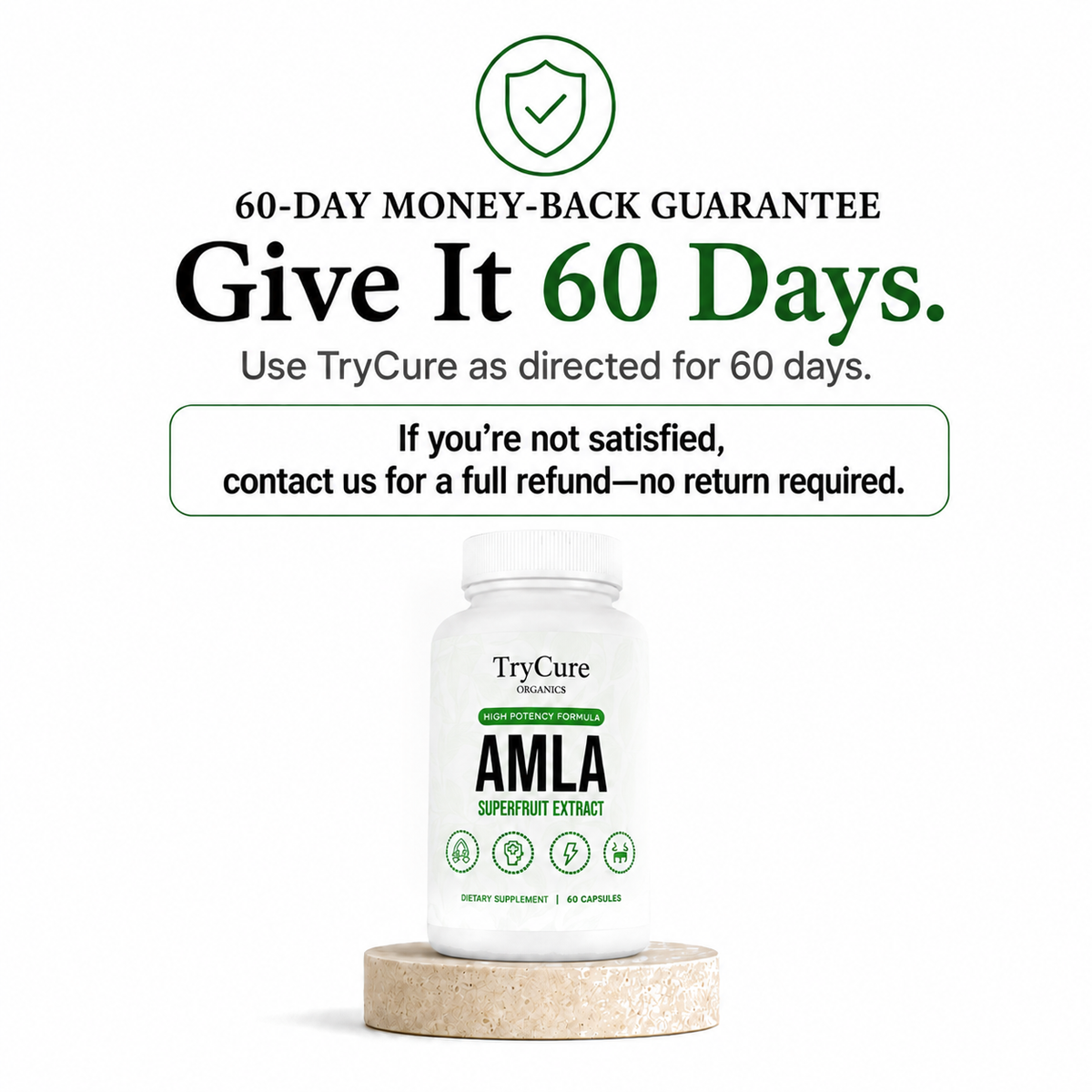 TryCure® Amla Superfruit Extract product carousel image 7 of 7: guarantee.