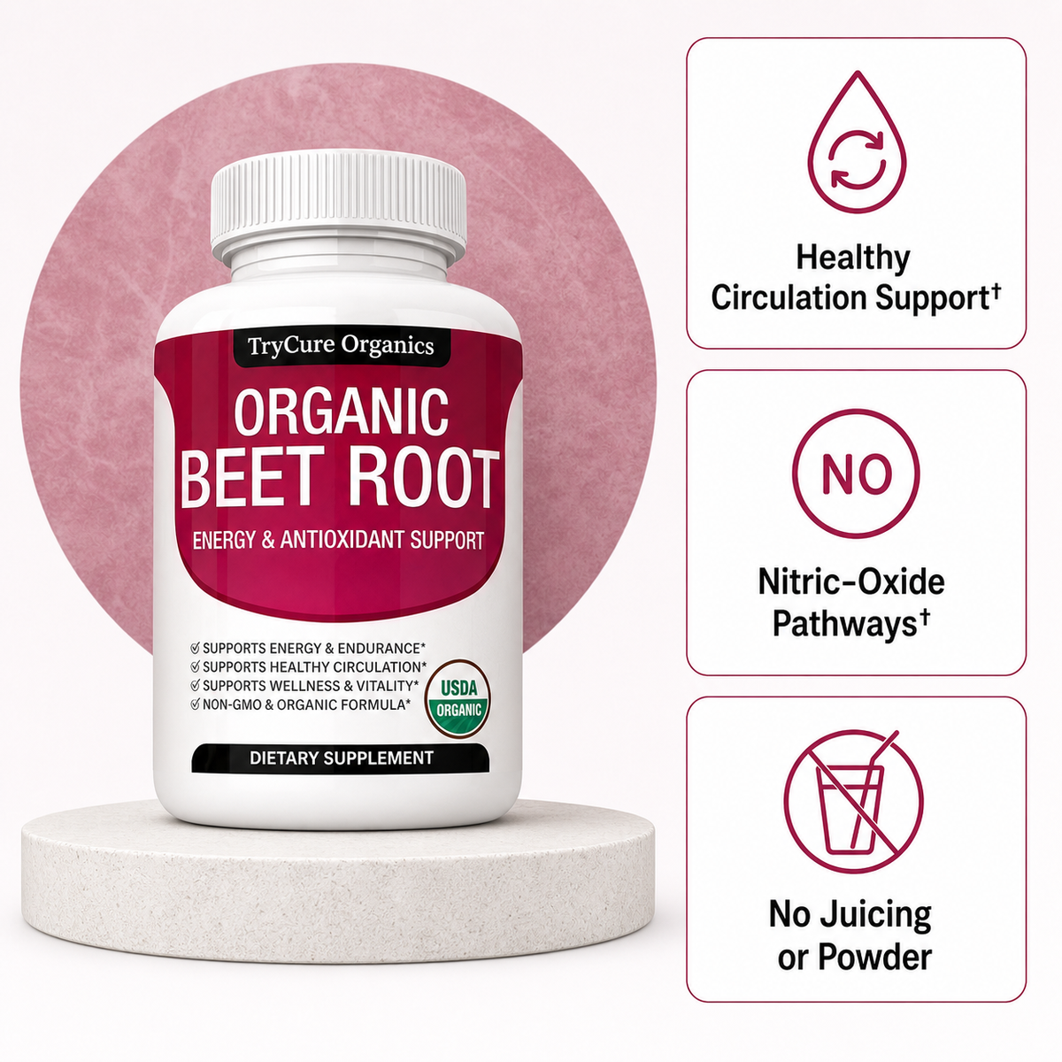 TryCure Beet Root Capsules — Blood Pressure Support — 01 of 05