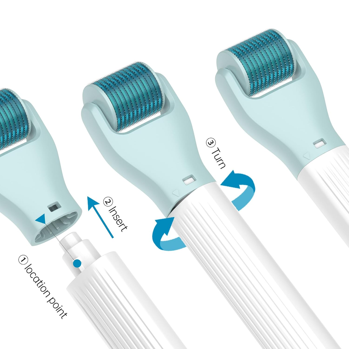 TryCure® 10 in 1 Derma Roller Kit — how to attach the roller head