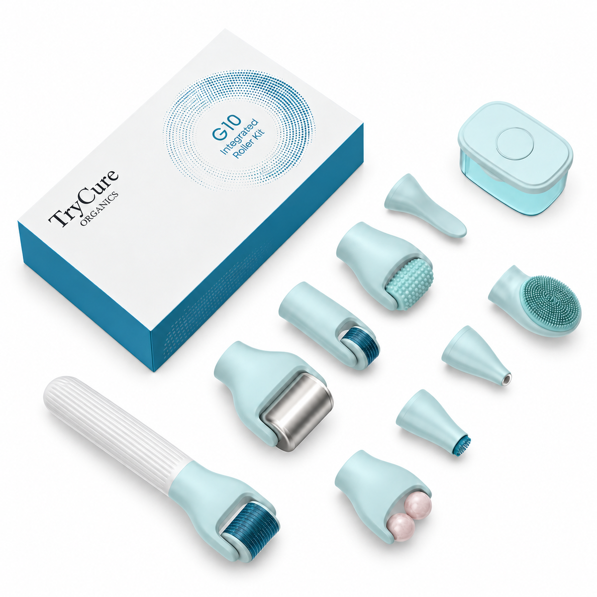 TryCure® 10 in 1 Derma Roller Kit — complete kit hero