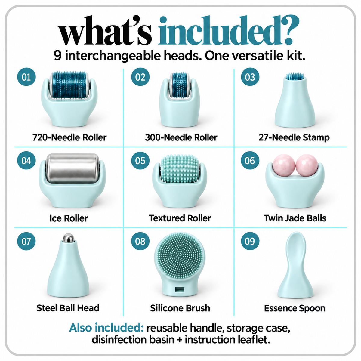 TryCure® 10 in 1 Derma Roller Kit — what's included