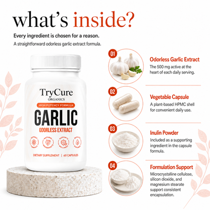 TryCure® Odorless Garlic Extract product carousel image 4 of 7: ingredients.