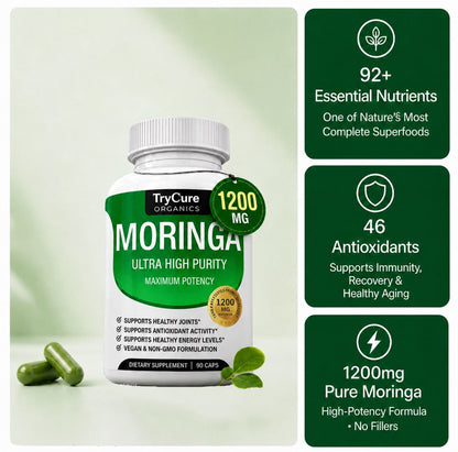 TryCure Moringa Oleifera 1200mg — Natural Energy & Fatigue Support — 02 of 05