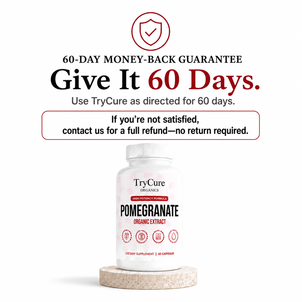 TryCure® Pomegranate Extract product carousel image 7 of 7: guarantee.