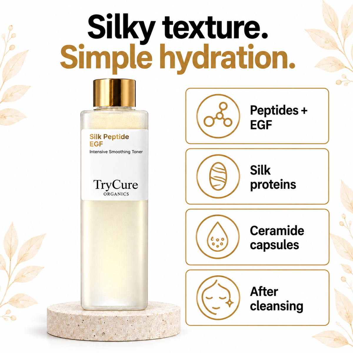 Toner — 04 format. TryCure skincare.