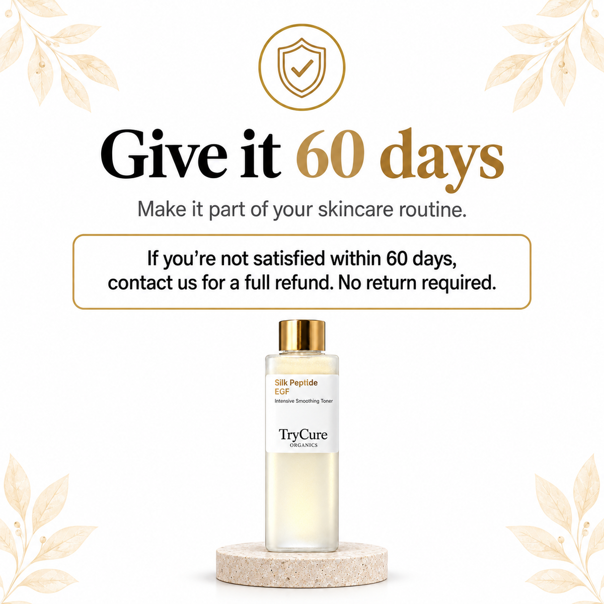 Toner — 09 guarantee. TryCure skincare.